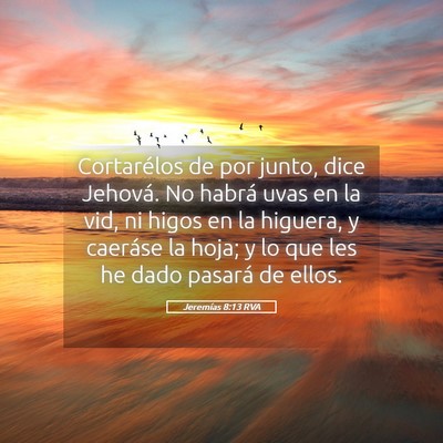 Picture 05 - Jeremías 8:13 RVA - Cortarélos de por junto, dice Jehová. No habrá - Bible Verse Picture