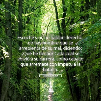 Picture 05 - Jeremías 8:6 RVA - Escuché y oí; no hablan derecho, no hay hombre - Bible Verse Picture