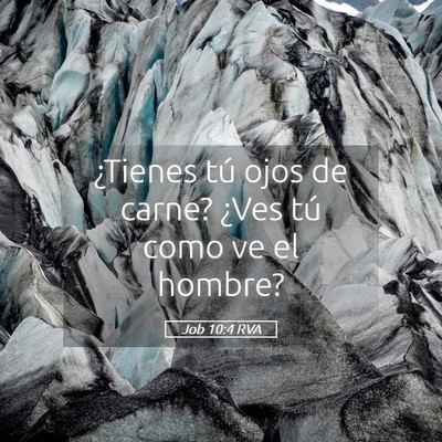 Picture 05 - Job 10:4 RVA - ¿Tienes tú ojos de carne? ¿Ves tú como ve el - Bible Verse Picture