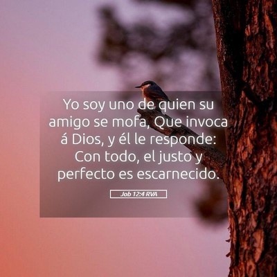 Picture 05 - Job 12:4 RVA - Yo soy uno de quien su amigo se mofa, Que invoca - Bible Verse Picture