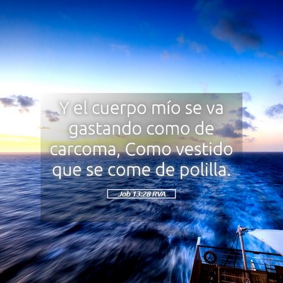 Picture 05 - Job 13:28 RVA - Y el cuerpo mío se va gastando como de carcoma, - Bible Verse Picture