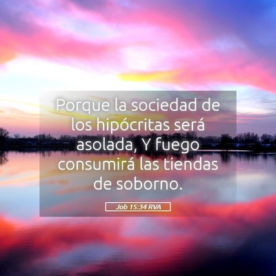 Picture 05 - Job 15:34 RVA - Porque la sociedad de los hipócritas será - Bible Verse Picture