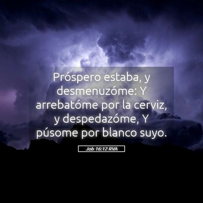 Picture 05 - Job 16:12 RVA - Próspero estaba, y desmenuzóme: Y arrebatóme - Bible Verse Picture