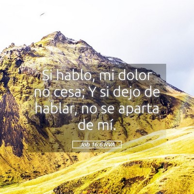 Picture 05 - Job 16:6 RVA - Si hablo, mi dolor no cesa; Y si dejo de hablar, - Bible Verse Picture