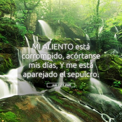 Picture 05 - Job 17:1 RVA - MI ALIENTO está corrompido, acórtanse mis - Bible Verse Picture