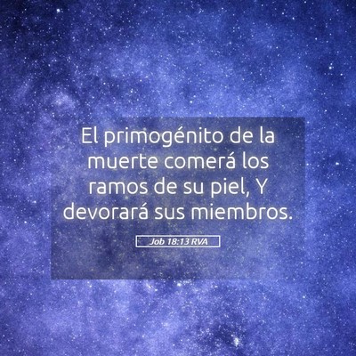 Picture 05 - Job 18:13 RVA - El primogénito de la muerte comerá los ramos de - Bible Verse Picture