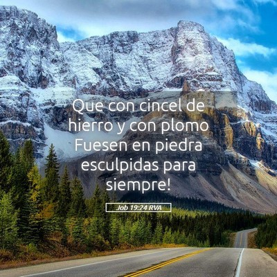 Picture 05 - Job 19:24 RVA - Que con cincel de hierro y con plomo Fuesen en - Bible Verse Picture