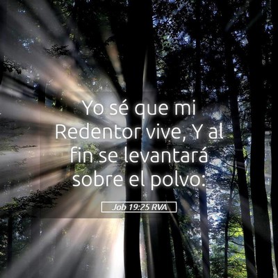 Picture 05 - Job 19:25 RVA - Yo sé que mi Redentor vive, Y al fin se - Bible Verse Picture