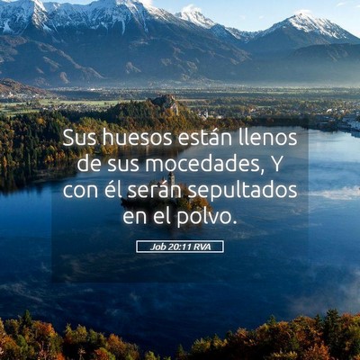 Picture 05 - Job 20:11 RVA - Sus huesos están llenos de sus mocedades, Y con - Bible Verse Picture