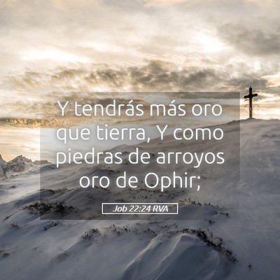 Picture 05 - Job 22:24 RVA - Y tendrás más oro que tierra, Y como piedras de - Bible Verse Picture