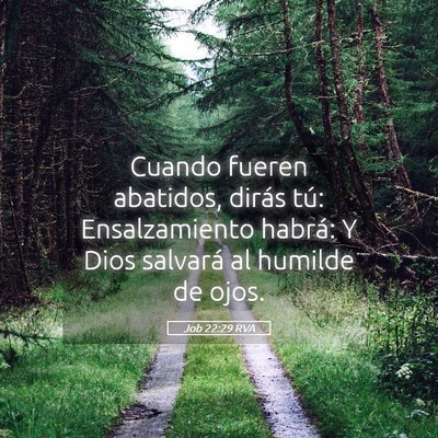Picture 05 - Job 22:29 RVA - Cuando fueren abatidos, dirás tú: Ensalzamiento - Bible Verse Picture