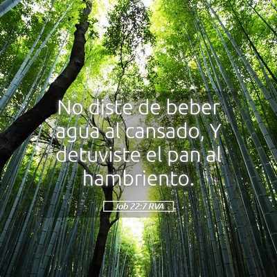 Picture 05 - Job 22:7 RVA - No diste de beber agua al cansado, Y detuviste el - Bible Verse Picture