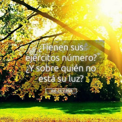 Picture 05 - Job 25:3 RVA - ¿Tienen sus ejércitos número? ¿Y sobre quién - Bible Verse Picture