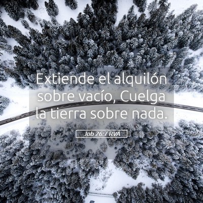 Picture 05 - Job 26:7 RVA - Extiende el alquilón sobre vacío, Cuelga la - Bible Verse Picture