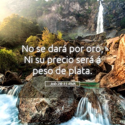 Picture 05 - Job 28:15 RVA - No se dará por oro, Ni su precio será á peso - Bible Verse Picture