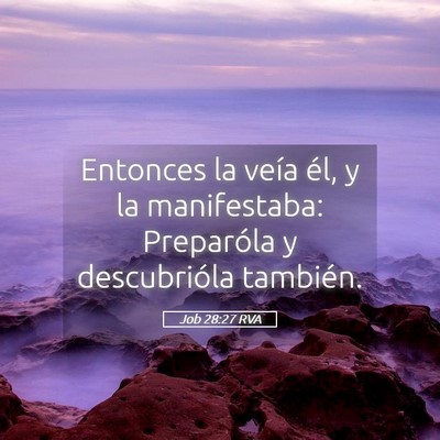 Picture 05 - Job 28:27 RVA - Entonces la veía él, y la manifestaba: - Bible Verse Picture