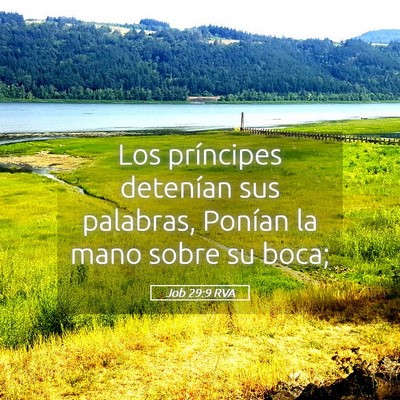 Picture 05 - Job 29:9 RVA - Los príncipes detenían sus palabras, Ponían la - Bible Verse Picture