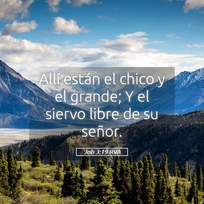 Picture 05 - Job 3:19 RVA - Allí están el chico y el grande; Y el siervo - Bible Verse Picture
