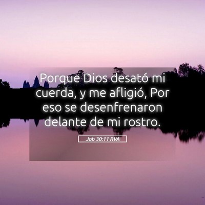 Picture 05 - Job 30:11 RVA - Porque Dios desató mi cuerda, y me afligió, Por - Bible Verse Picture