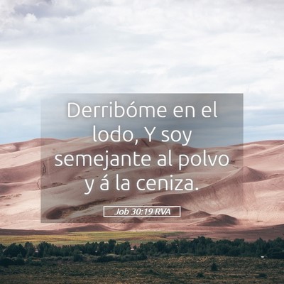 Picture 05 - Job 30:19 RVA - Derribóme en el lodo, Y soy semejante al polvo y - Bible Verse Picture