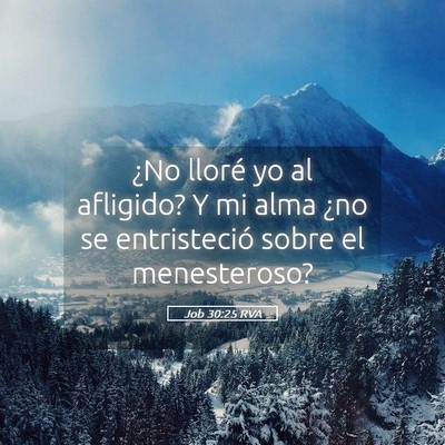 Picture 05 - Job 30:25 RVA - ¿No lloré yo al afligido? Y mi alma ¿no se - Bible Verse Picture