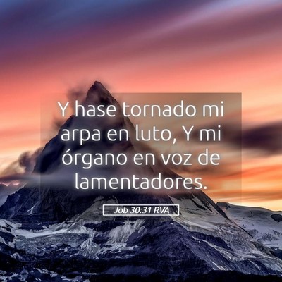 Picture 05 - Job 30:31 RVA - Y hase tornado mi arpa en luto, Y mi órgano en - Bible Verse Picture