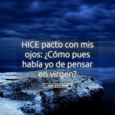 Picture 05 - Job 31:1 RVA - HICE pacto con mis ojos: ¿Cómo pues había yo - Bible Verse Picture