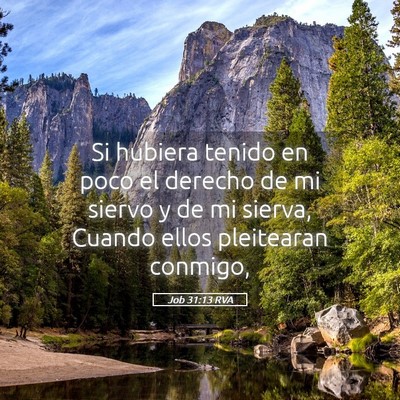 Picture 05 - Job 31:13 RVA - Si hubiera tenido en poco el derecho de mi siervo - Bible Verse Picture