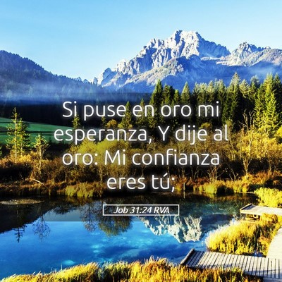 Picture 05 - Job 31:24 RVA - Si puse en oro mi esperanza, Y dije al oro: Mi - Bible Verse Picture