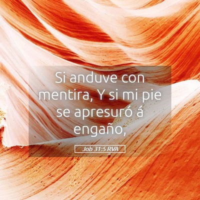 Picture 05 - Job 31:5 RVA - Si anduve con mentira, Y si mi pie se apresuró - Bible Verse Picture