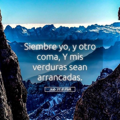 Picture 05 - Job 31:8 RVA - Siembre yo, y otro coma, Y mis verduras sean - Bible Verse Picture