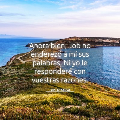Picture 05 - Job 32:14 RVA - Ahora bien, Job no enderezó á mí sus palabras, - Bible Verse Picture