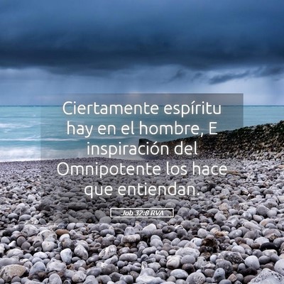 Picture 05 - Job 32:8 RVA - Ciertamente espíritu hay en el hombre, E - Bible Verse Picture