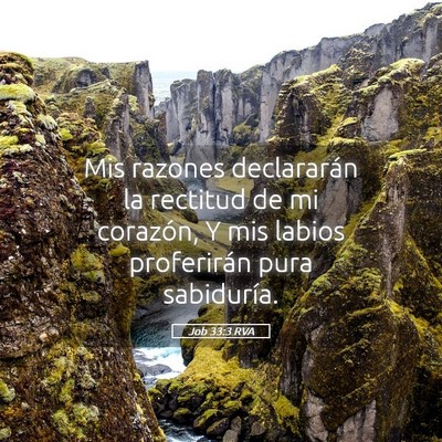 Picture 05 - Job 33:3 RVA - Mis razones declararán la rectitud de mi - Bible Verse Picture