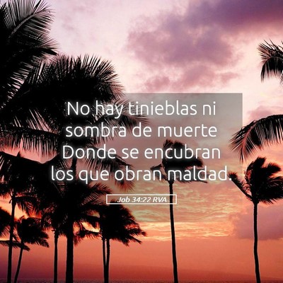 Picture 05 - Job 34:22 RVA - No hay tinieblas ni sombra de muerte Donde se - Bible Verse Picture