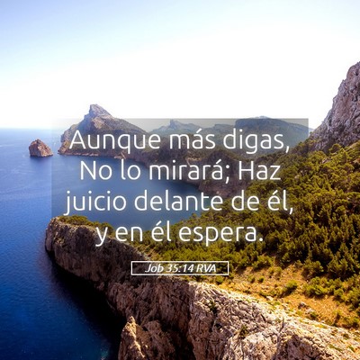 Picture 05 - Job 35:14 RVA - Aunque más digas, No lo mirará; Haz juicio - Bible Verse Picture