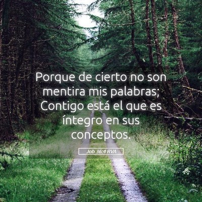 Picture 05 - Job 36:4 RVA - Porque de cierto no son mentira mis palabras; - Bible Verse Picture