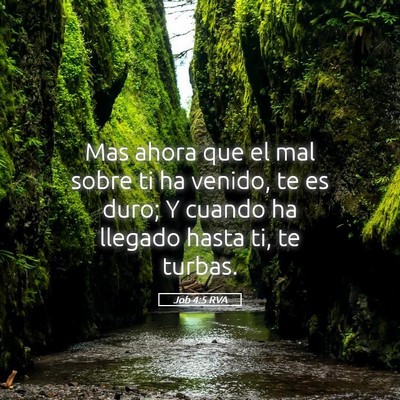 Picture 05 - Job 4:5 RVA - Mas ahora que el mal sobre ti ha venido, te es - Bible Verse Picture