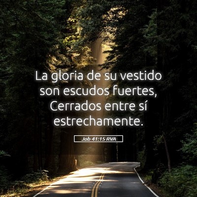 Picture 05 - Job 41:15 RVA - La gloria de su vestido son escudos fuertes, - Bible Verse Picture