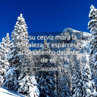 Picture 05 - Job 41:22 RVA - En su cerviz mora la fortaleza, Y espárcese el - Bible Verse Picture