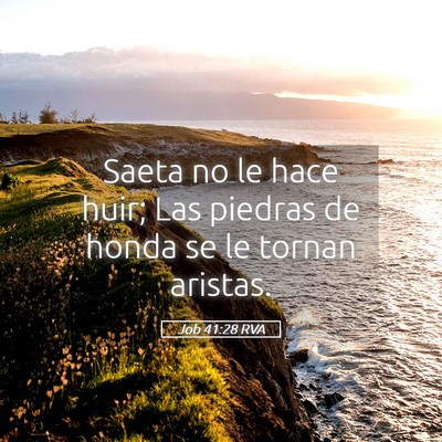 Picture 05 - Job 41:28 RVA - Saeta no le hace huir; Las piedras de honda se le - Bible Verse Picture