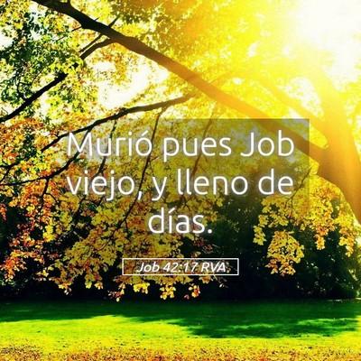Picture 05 - Job 42:17 RVA - Murió pues Job viejo, y lleno de - Bible Verse Picture
