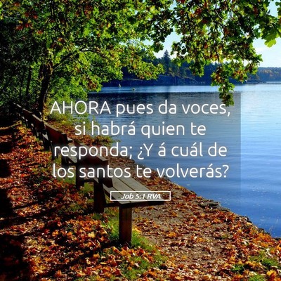 Picture 05 - Job 5:1 RVA - AHORA pues da voces, si habrá quien te responda; - Bible Verse Picture