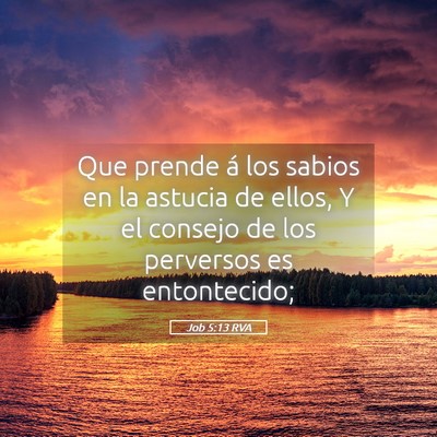 Picture 05 - Job 5:13 RVA - Que prende á los sabios en la astucia de ellos, - Bible Verse Picture