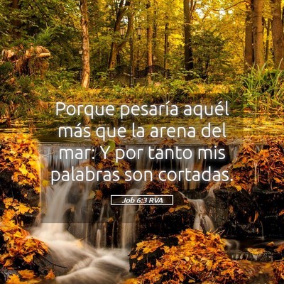 Picture 05 - Job 6:3 RVA - Porque pesaría aquél más que la arena del mar: - Bible Verse Picture