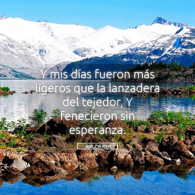 Picture 05 - Job 7:6 RVA - Y mis días fueron más ligeros que la lanzadera - Bible Verse Picture