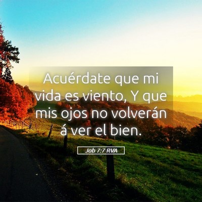 Picture 05 - Job 7:7 RVA - Acuérdate que mi vida es viento, Y que mis ojos - Bible Verse Picture