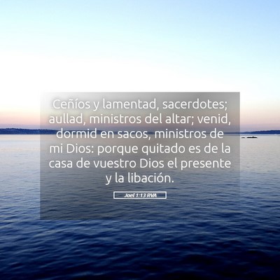 Picture 05 - Joel 1:13 RVA - Ceñíos y lamentad, sacerdotes; aullad, - Bible Verse Picture