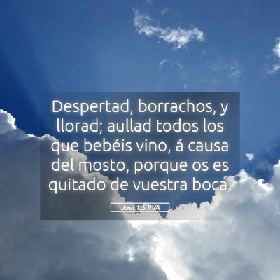 Picture 05 - Joel 1:5 RVA - Despertad, borrachos, y llorad; aullad todos los - Bible Verse Picture