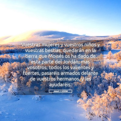 Picture 05 - Josué 1:14 RVA - Vuestras mujeres y vuestros niños y vuestras - Bible Verse Picture